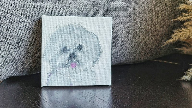 pet painting - โปสเตอร์ - ผ้าฝ้าย/ผ้าลินิน ขาว