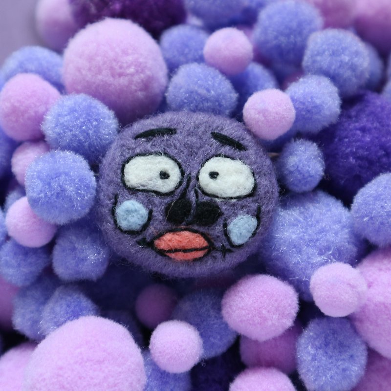 Strictly speaking, it is not the big eyes ugly sample sheep wool brooch - Brooches - Wool Purple
