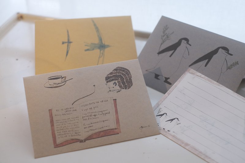 letter set hedgehog bird penguin - Envelopes & Letter Paper - Paper Multicolor
