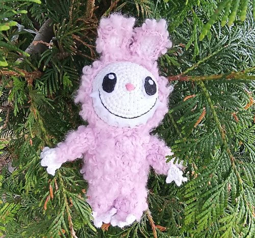 ZIMOMO Labubu ウサギ耳 ぬいぐるみキーホルダー　ピンクのみ ZIMOMO Labubu うさぎ耳 ぬいぐるみキーホルダー ピンクのみ