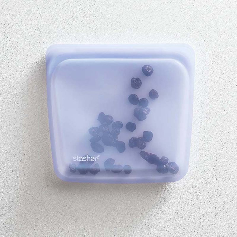 美國 Stasher 粉紫色矽膠密封袋-方形 - 便當盒/飯盒 - 矽膠 紫色