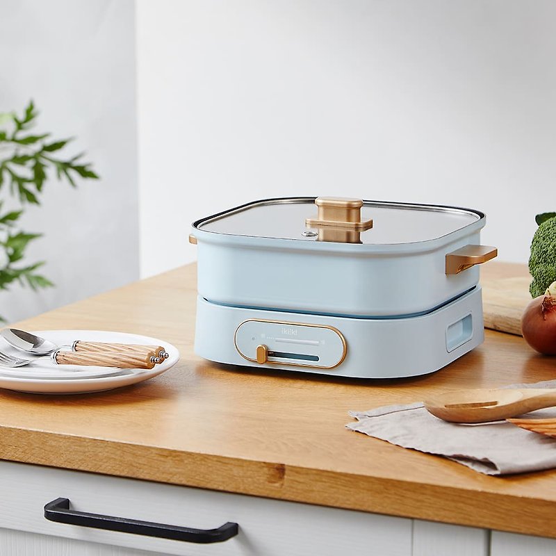 【ikiiki伊崎】2in1 square cooking pot - เครื่องใช้ไฟฟ้าในครัว - วัสดุอื่นๆ สีน้ำเงิน