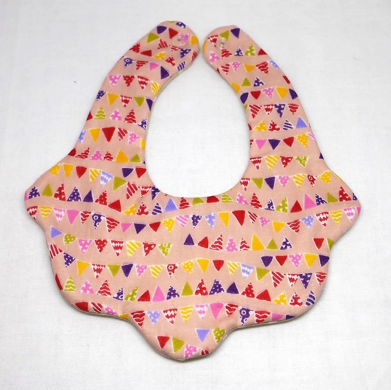 Japanese Handmade 8-layer-gauze Baby Bib - 口水肩/圍兜 - 棉．麻 粉紅色