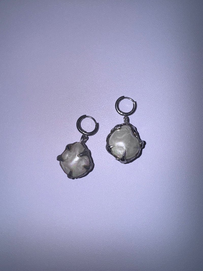 Soldered Pearl Earrings - Earrings & Clip-ons - Stainless Steel Silver