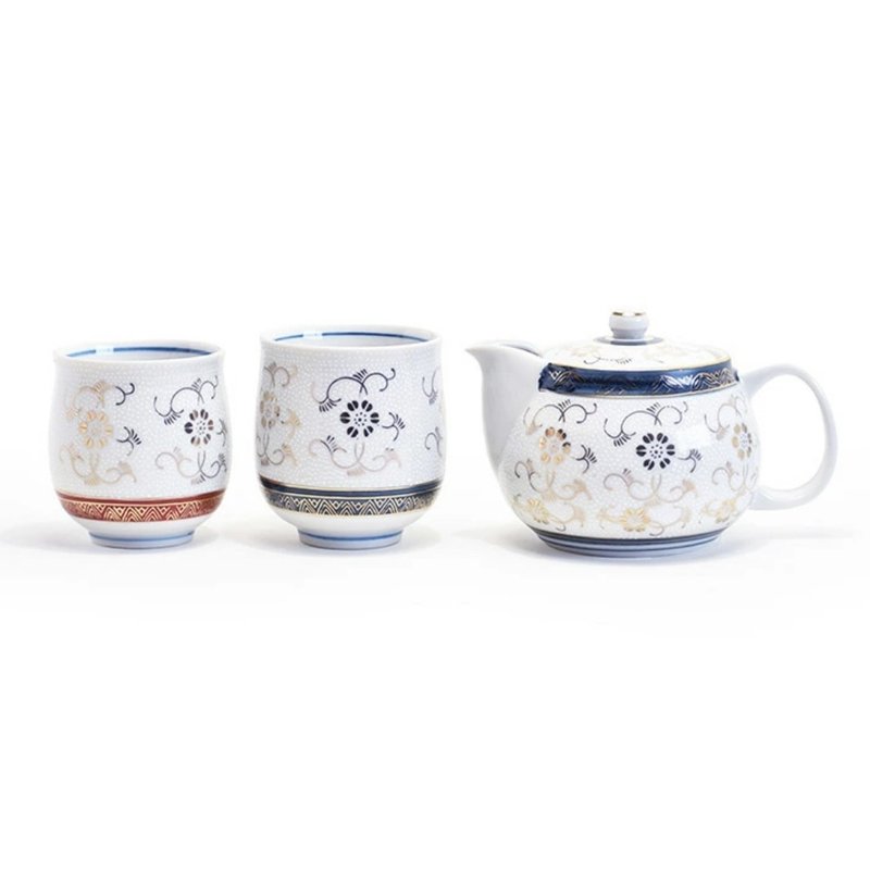 【九谷燒】白粒鉄仙杯壺組(一壺二杯) - 茶壺/茶杯/茶具 - 瓷 
