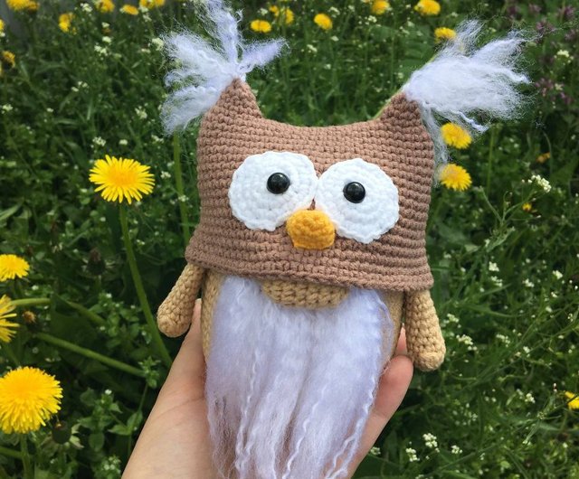 ノームフクロウ、フクロウの置物、装飾的なノーム - ショップ KnitInBy 知育玩具・ぬいぐるみ - Pinkoi