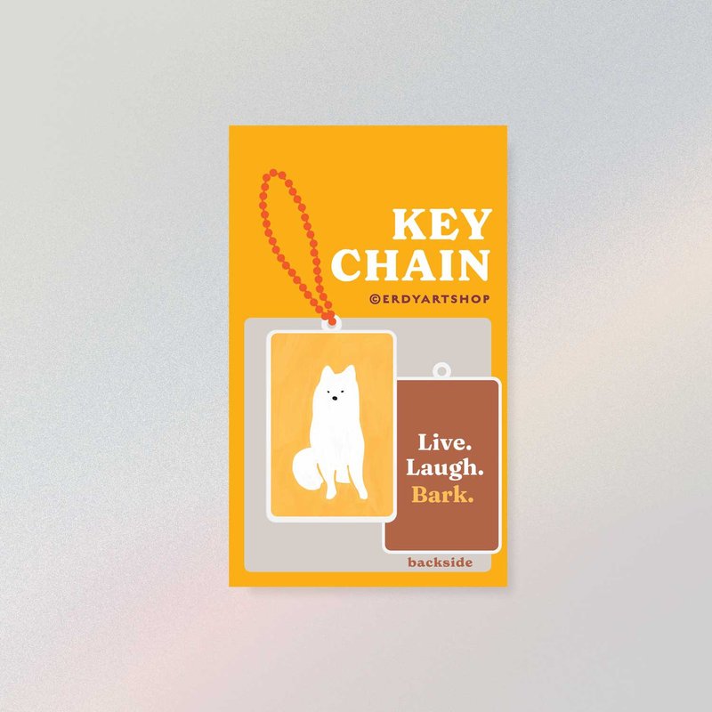 キーホルダー |犬（黄） - キーホルダー・キーケース - 紙 オレンジ