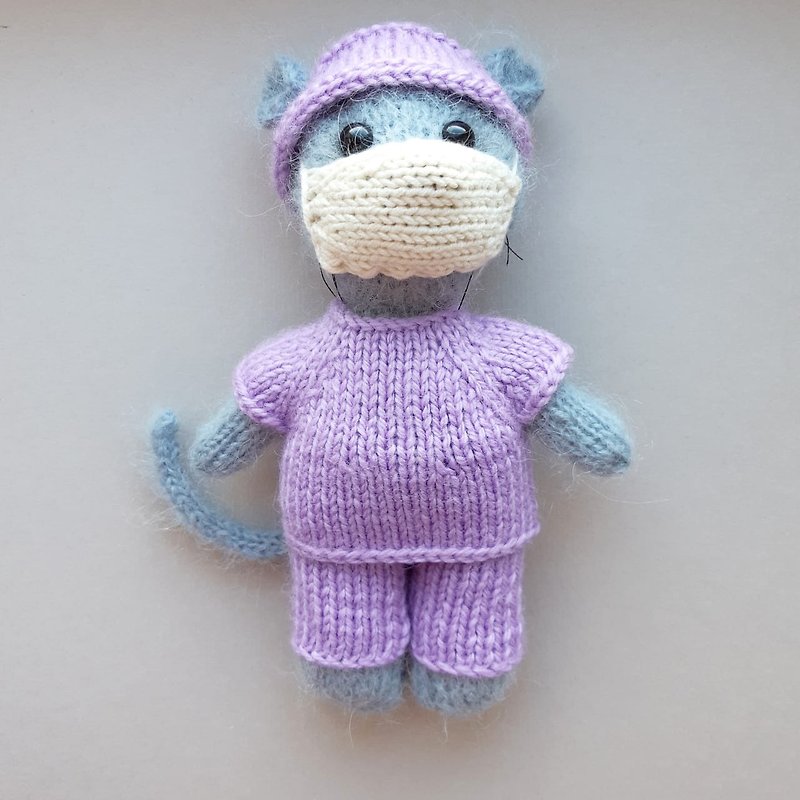 Doctor mouse knitting pattern. Amigurumi toy tutorial. - Knitting, Embroidery, Felted Wool & Sewing - Other Materials 