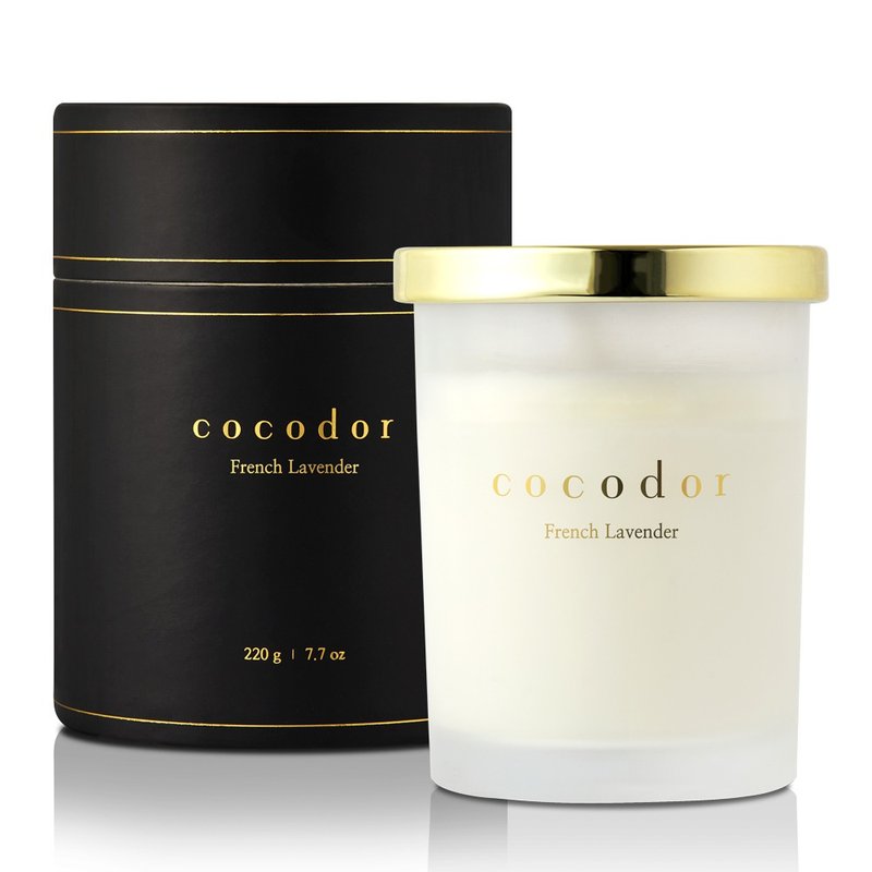 cocodor-soy candle 220g-French lavender - เทียน/เชิงเทียน - แก้ว สีทอง