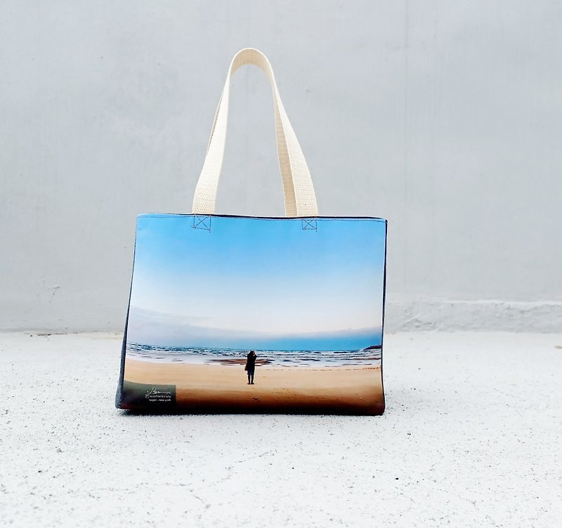 sky, land and sea - not just a doggie bag - Handbags & Totes - Cotton & Hemp Blue