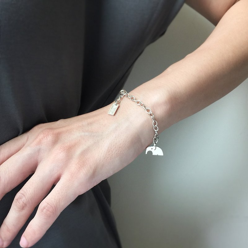 elephant bracelet | mittag jewelry | handmade and made in Taiwan - สร้อยข้อมือ - เงิน สีเงิน