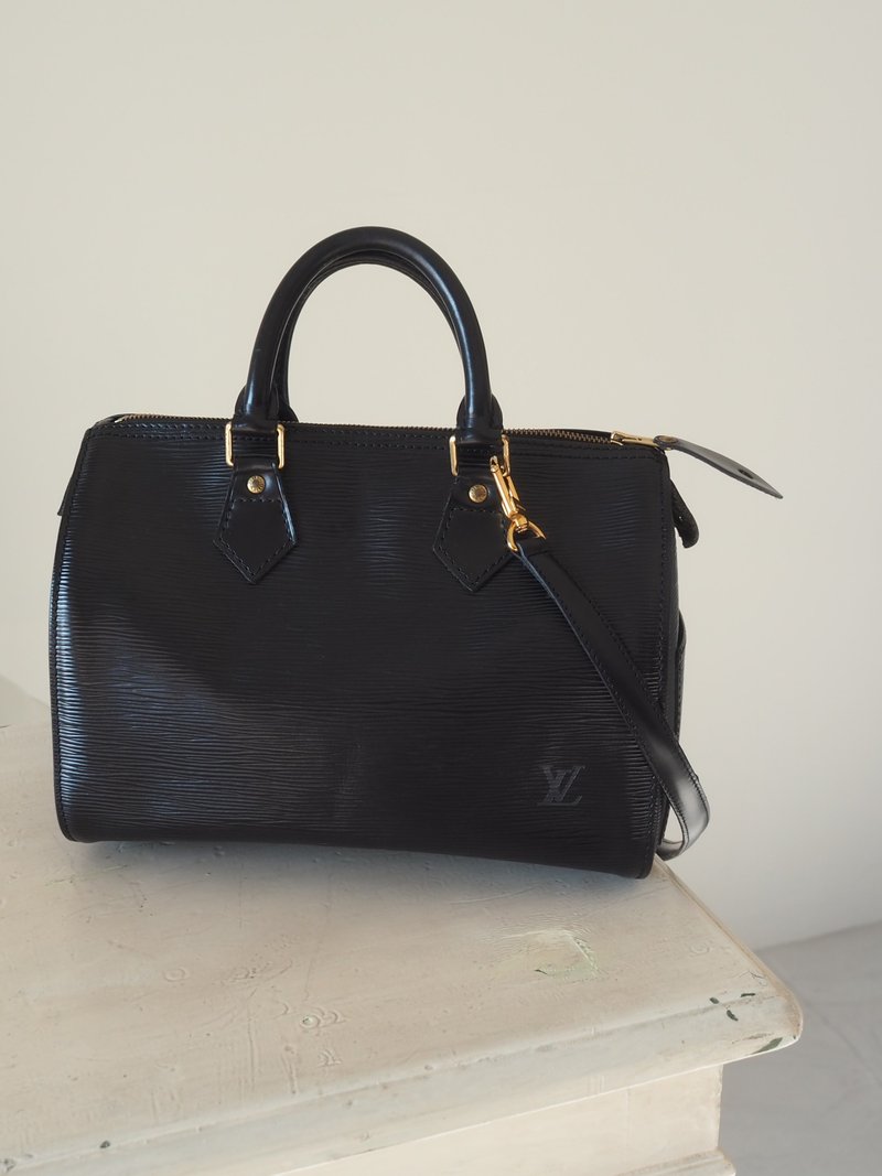 LOUIS VUITTON Louis Vuitton Speedy 25 Epi 2way Boston Shoulder Bag Black Vintage - Handbags & Totes - Other Metals Black