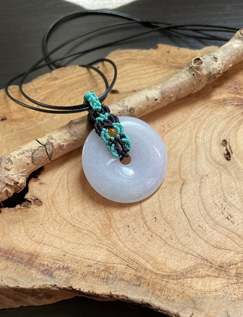 Peace buckle, necklace-natural jade A goods - สร้อยคอ - หยก หลากหลายสี