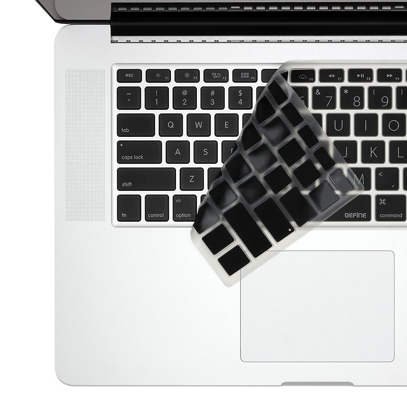 BEFINE KEYBOARD KEYSKIN MacBook Pro 13/15 Retina keyboard protective film dedicated English (no phonetic symbols) - White on Black (8809305224188) - เคสแท็บเล็ต - ซิลิคอน สีดำ