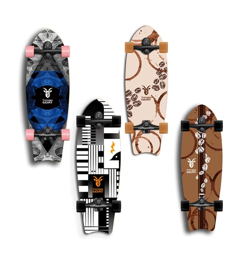 Taiwan SwaggyGOAT surfboard skateboard spring road rush board professional beginner practice without pedaling the street - Fitness Equipment - Other Materials 