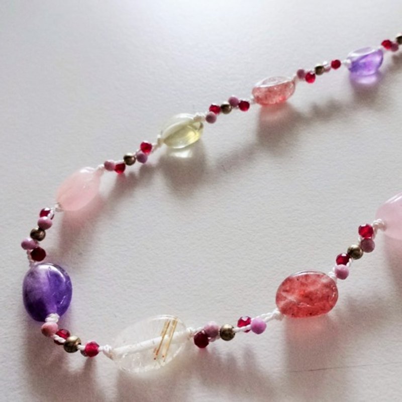 Natural stone MIX necklace like candy Y-1235 - Necklaces - Gemstone 