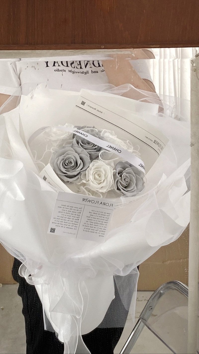 Flora Flower Preserved Rose Bouquet-flying to your route - Dried Flowers & Bouquets - Plants & Flowers Gray