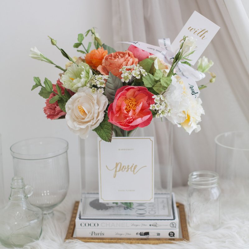 BURNT ORANGE | XL Paris Vase Flower for Decoration - 擺飾/家飾品 - 紙 橘色