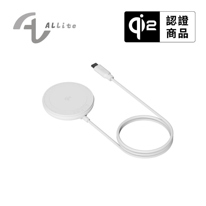 Allite WM1 Qi2 15W Wireless Fast Charging Charger - ที่ชาร์จไร้สาย - วัสดุอื่นๆ ขาว