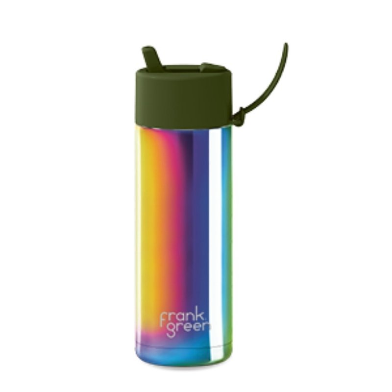 【frank green Taiwan】Triple-Walled Insulated Bottle 595ml Chrome Collection_Forest Green Lid - กระติกน้ำ - สแตนเลส สีเขียว