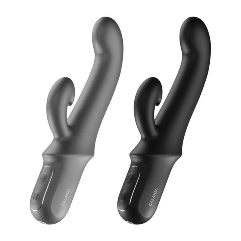 GALAKU Rhino Prostate Rotating Vibrator Sex Toy Masturbator Electric Massager - สินค้าผู้ใหญ่ - ซิลิคอน สีดำ