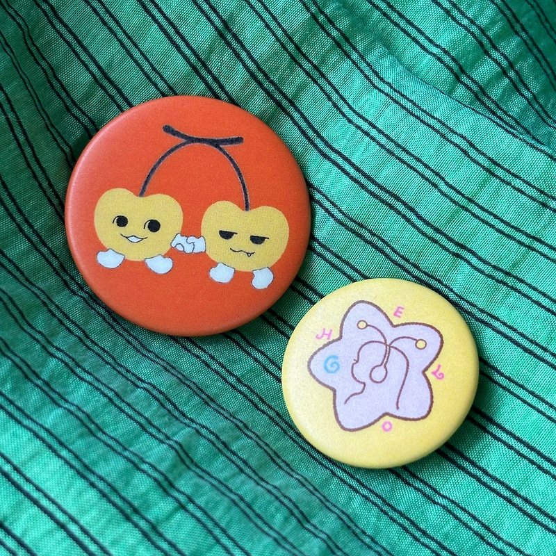 Cherry Twins • Pin set - Brooches - Plastic 