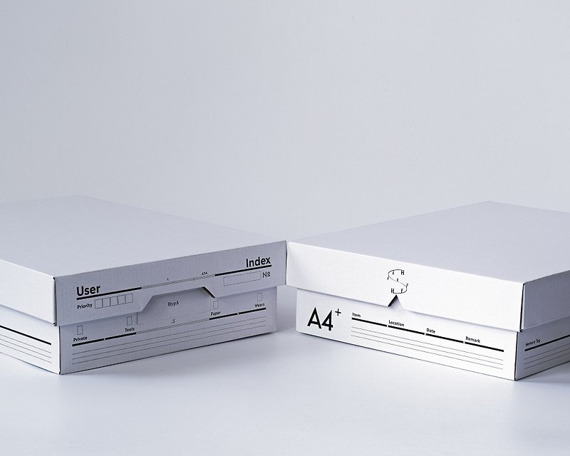 PTPW 收納紙箱A4+ 設計包裝盒 - 禮物盒/包裝盒 - 紙 白色