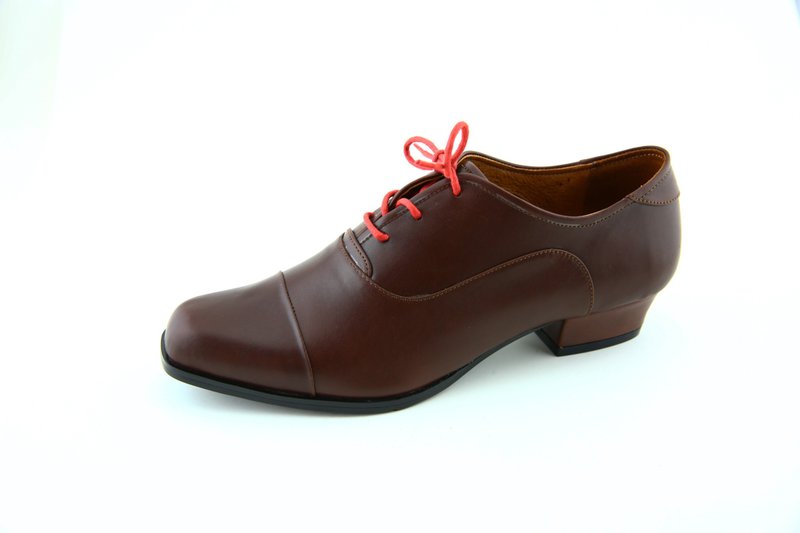 Block heel square toe Oxford shoes - Women's Oxford Shoes - Genuine Leather 