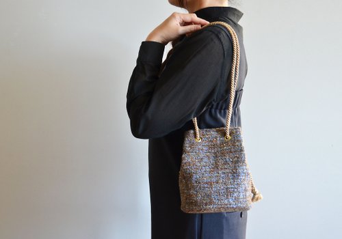 ハンドメイド ♡ 完成品 ツイードポシェット ショルダーバッグ ツイードバッグ ミニ ショルダーバッグ ツイード風バッグ[品番：II000011323