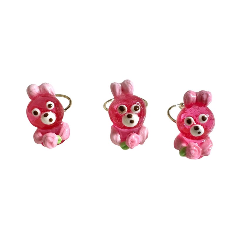 Bunny jelly Mimi chan ring - แหวนทั่วไป - เรซิน สึชมพู