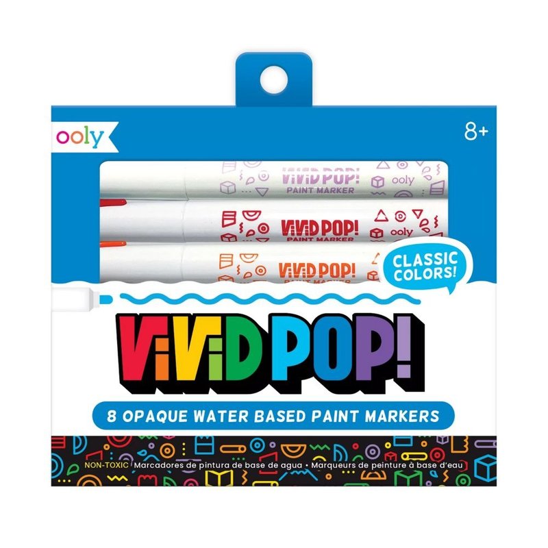 【美國OOLY】Vivid Pop! 水性壓克力顏料彩繪筆 (8色) - 插畫/繪畫/寫字 - 塑膠 多色