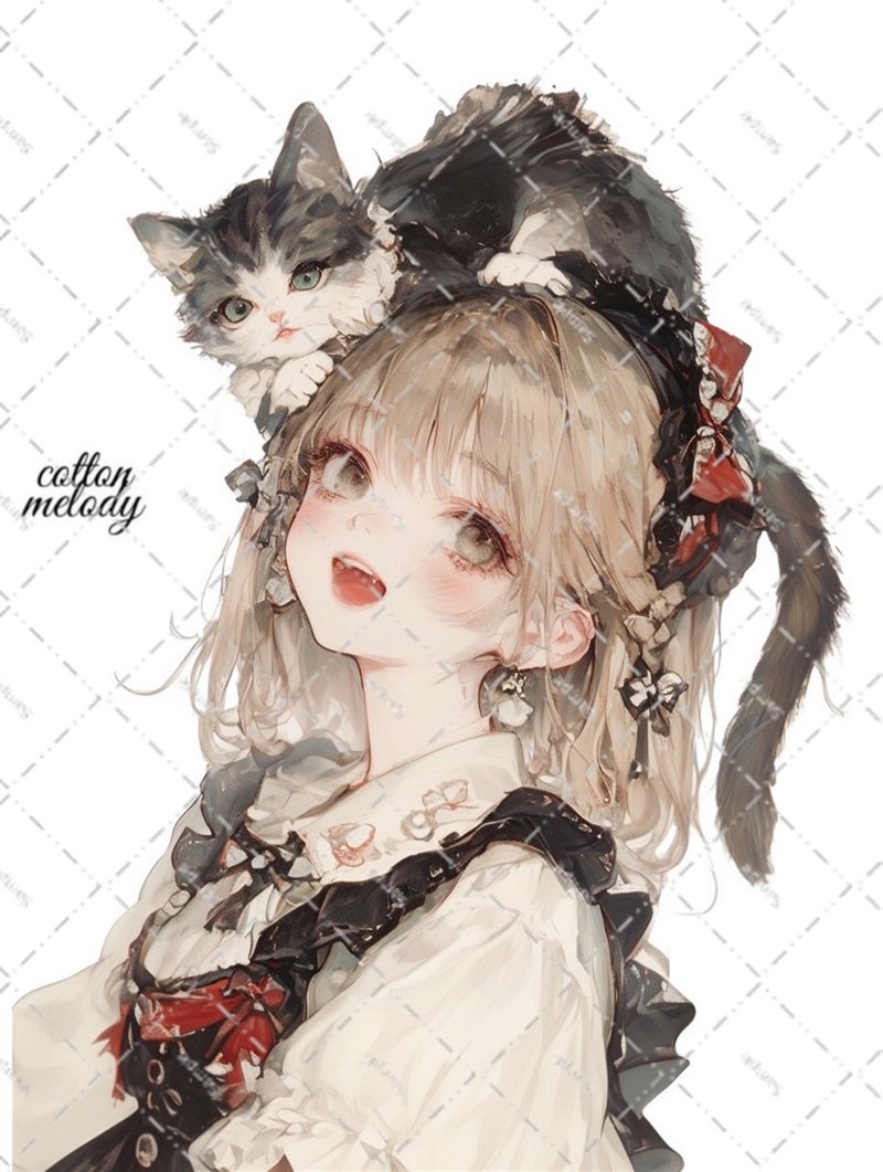 original sticker no.6370 人物ステッカー オリジナルステッカー 人物ステッカー 女の子ステッカー オリジナル人物ステッカー - 貼紙 - 紙 