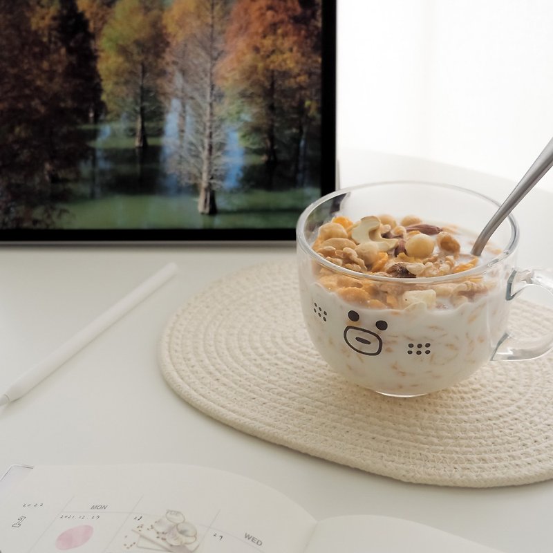cozy isle • I&#39;m hungry • 500 ml glass | breakfast cup | oatmeal cup |