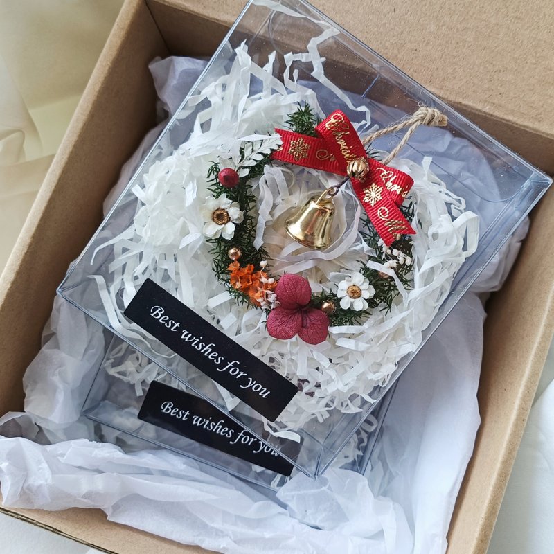 [Mini Wreath Handmade Card] Preserved Flower Christmas Card - การ์ด/โปสการ์ด - พืช/ดอกไม้ สีเขียว