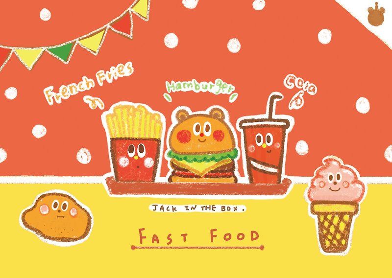 jack in the box unhealthy food postcard - Cards & Postcards - Paper Red