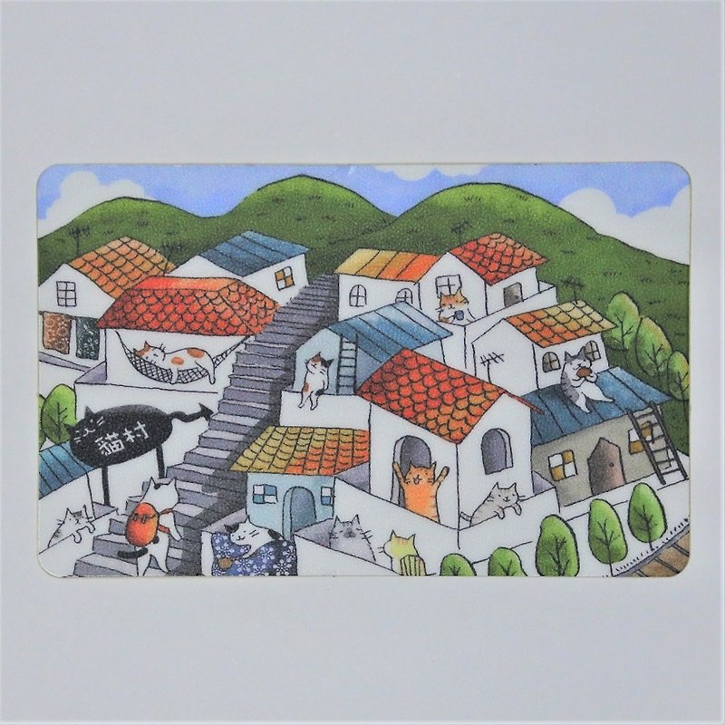 3Cat Shop~Houdong Cat Village Card Sticker (Illustrator: Miss Cat) - สติกเกอร์ - กระดาษ หลากหลายสี