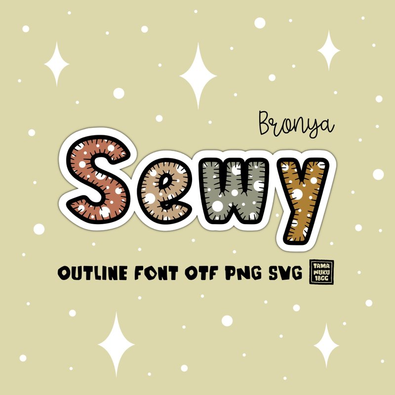 Bronya Sewy OTF PNG SVG - 字體設計 - 其他材質 
