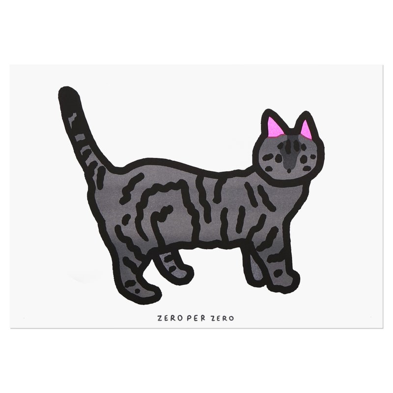 RISO printing A3 poster American shorthair cat - โปสเตอร์ - กระดาษ 