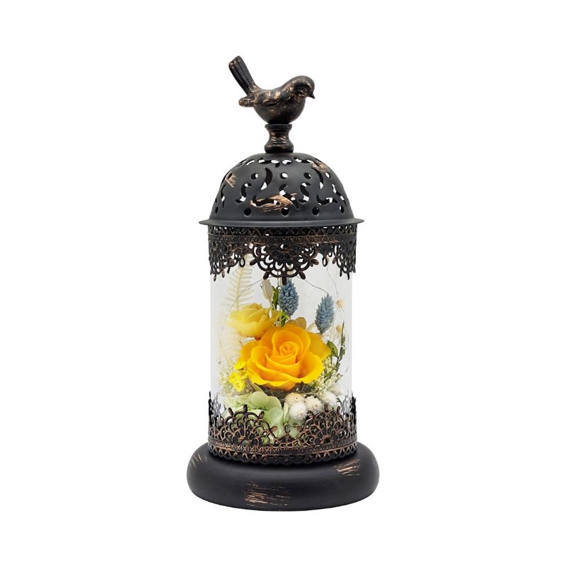 Preserved Flower Lamp Stand - Renaissance (Light Yellow) (Small) - Dried Flowers & Bouquets - Plants & Flowers Yellow