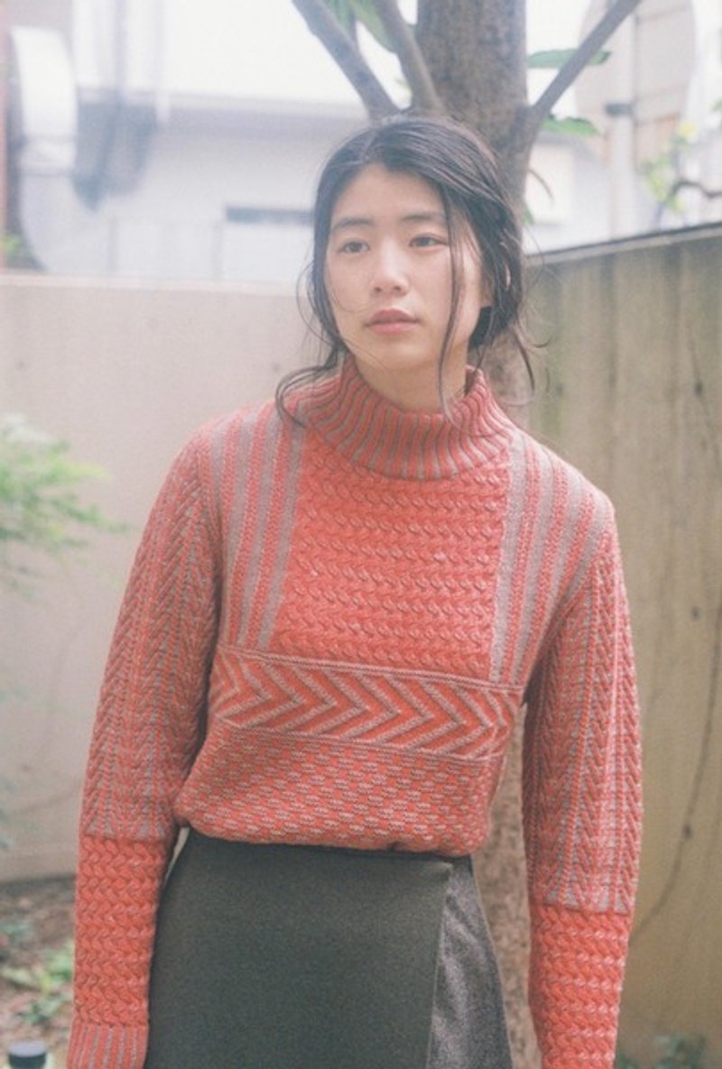"nostalgia" KNIT SWEATER - 女毛衣/針織衫 - 其他材質 橘色