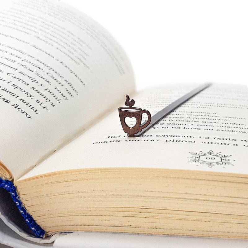 Bookmark I love Coffee | Small Bookish Gift - 書籤 - 其他金屬 咖啡色