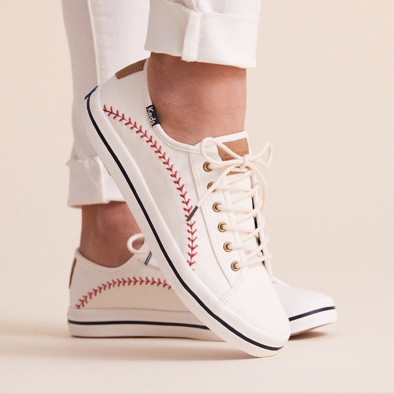 Keds KICKSTART PENNANT クラシックベースボールデザイン ファブリックカジュアルシューズ WF57167 - スリッポン - その他の素材 