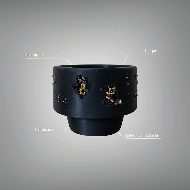 Steampunk basin BD02 3D printing basin - Pottery & Ceramics - Plastic Black