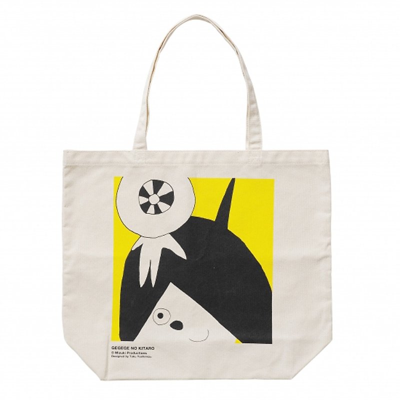 [Swimmy Design Lab] Japan Classic Cartoon Series - Ghosting Pattern TOTE Tote Bag/Canvas Bag/Campus Bag (Yellow) - Messenger Bags & Sling Bags - Cotton & Hemp Yellow