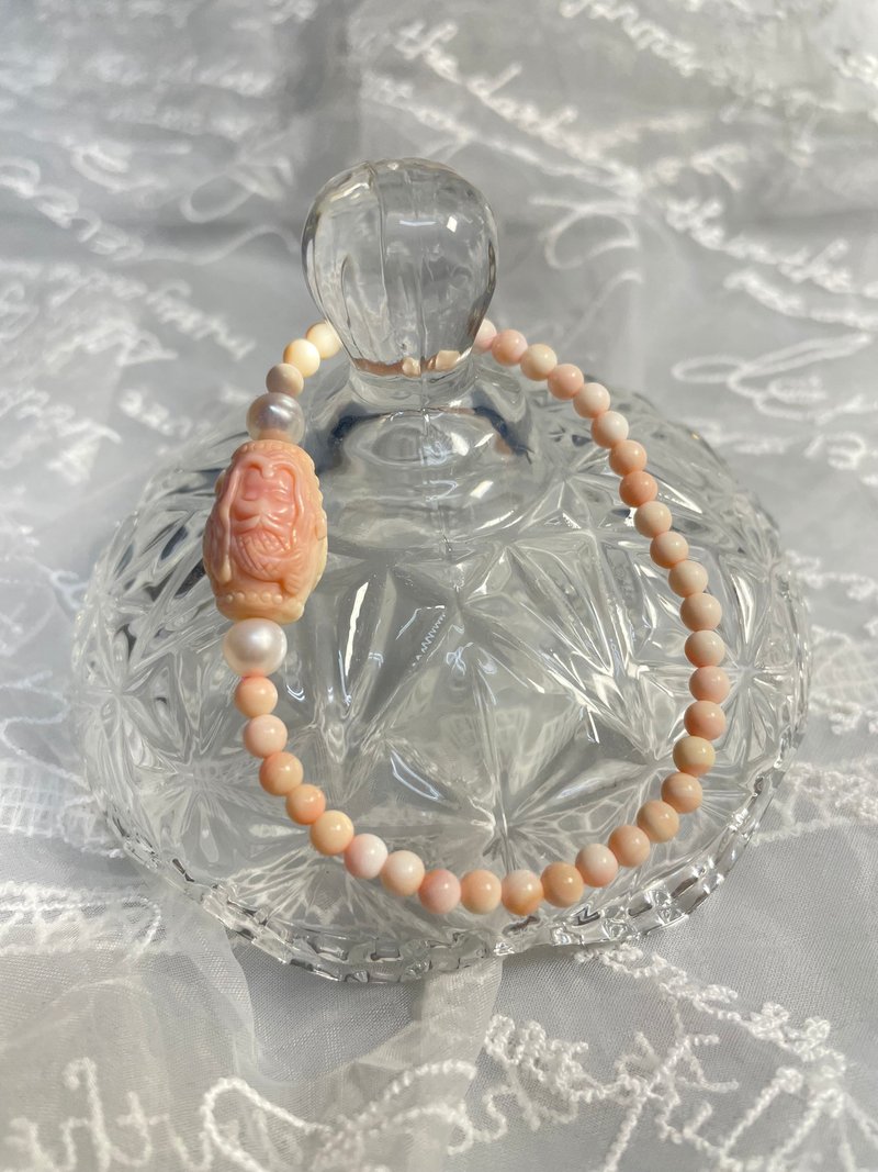 人魚的祈禱   女皇貝女王貝胭脂螺珍珠 - 手鍊/手環 - 貝殼 粉紅色