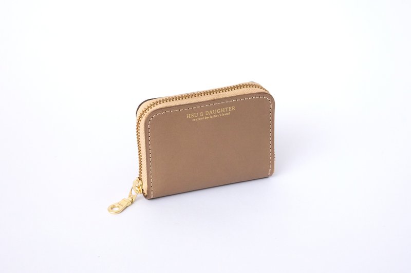 Handmade course zipper wallet mini|coin purse|card storage|leather|genuine leather|gift - Leather Goods - Genuine Leather 