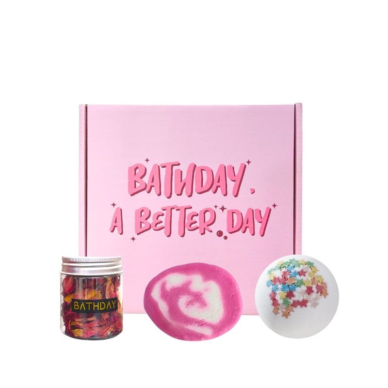 【新手嚐鮮】BATHDAY 泡澡球 2 入禮盒-含玫瑰花瓣 - 其他 - 其他材質 白色