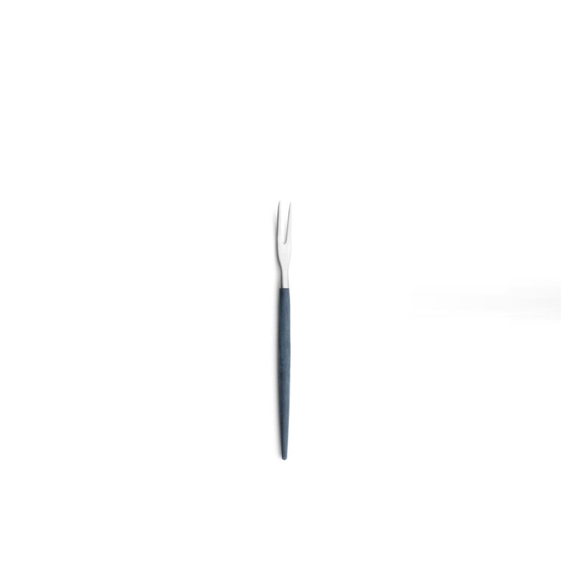 葡萄牙 Cutipol  GOA  藍柄銀 12cm 迷你水果叉四件組 - 刀叉/湯匙/餐具組 - 不鏽鋼 藍色