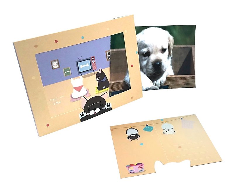Xpress Card + Photo Frame 法鬥&柴犬傳情卡相框  - 喜帖 - 紙 橘色