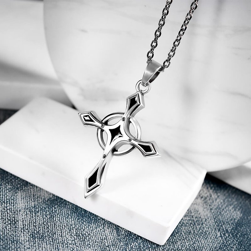 TheCross Eternal Glory Personality Necklace/Personality Jewelry/Cross Necklace│MF select - Long Necklaces - Other Metals Silver